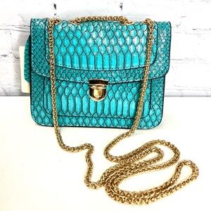 NWT Mellow World Turquoise Chain Bag